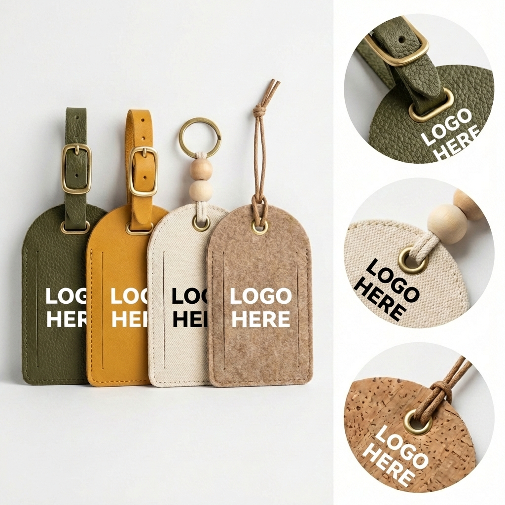 Secure-Flap Adjustable PU Luggage Tag