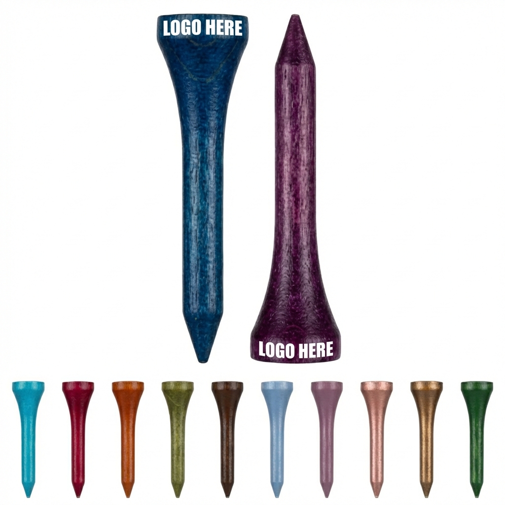 Classic Wood Grain Golf Tees in Assorted Colors