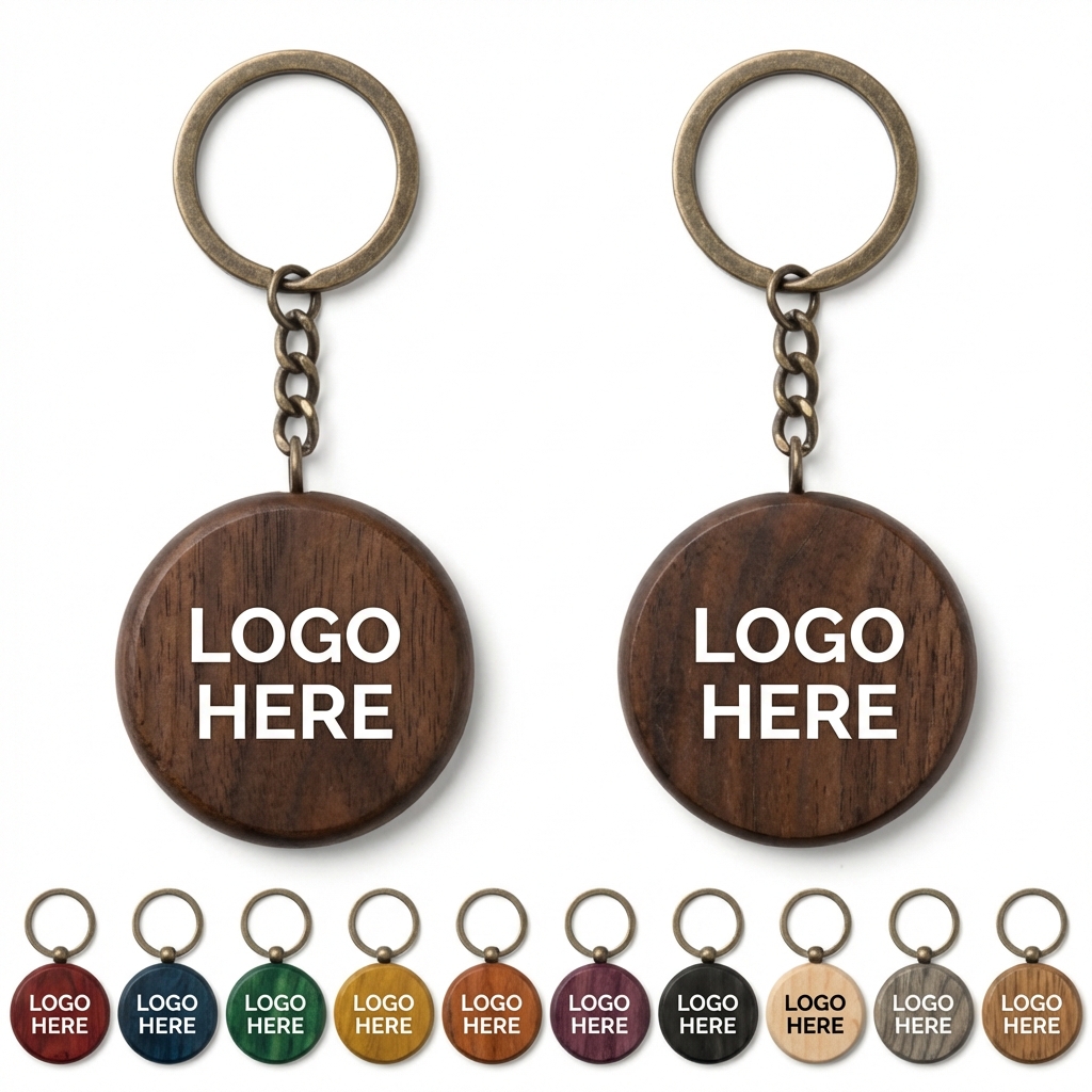 The Rustic Round: Natural Wood Keychain