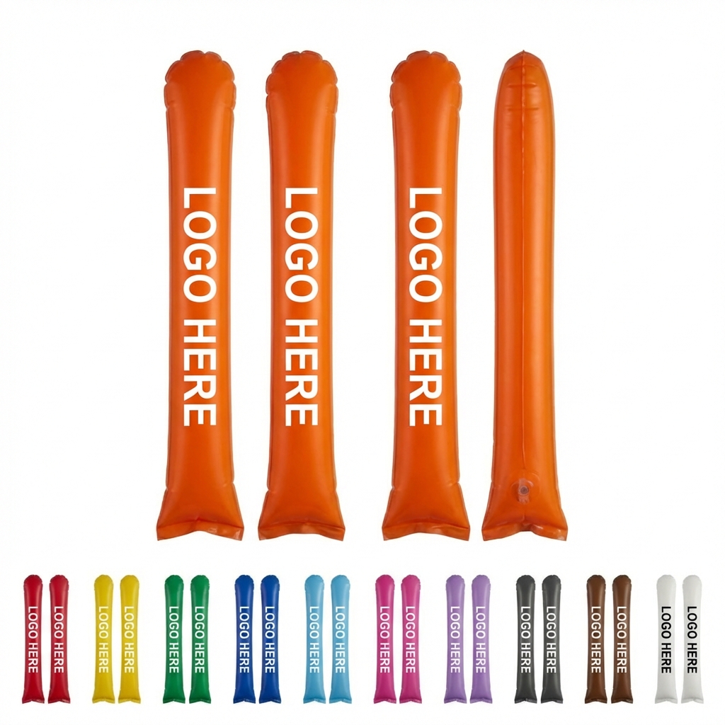 Blank Inflatable Cheer Tubes - Multi-Color Noise Makers for Custom Branding